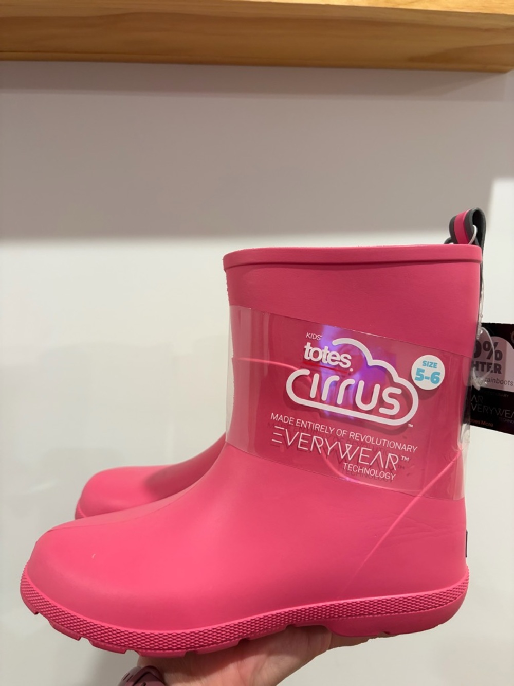 Totes Cirrus Kids Waterproof Rain Boots - Pink- NWT — size 5/6